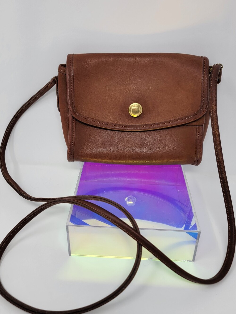 VINTAGE Coach Chrystie Bag #9892 Brown Leather Crossbody Purse w/ Hangtag
